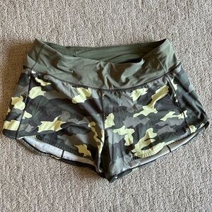 lululemon athletica Green Camo Athletic Shorts